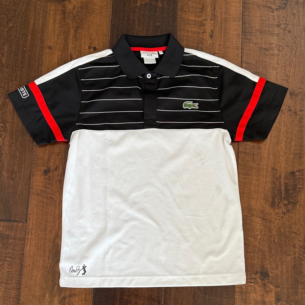 Lacoste Andy Roddick Polo Shirt - Black, White, Red